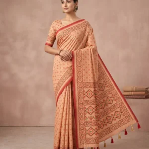 Elegant Half Silk Saree - Tribal Noksha
