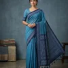 Elegant Half Silk Saree - Blue Ethnic