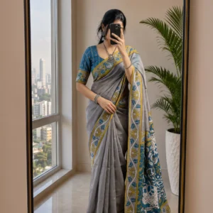 Elegant Half Silk Saree - Shyamoli