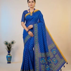 Elegant Half Silk Saree - Mayabi Neel