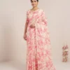 Elegant Half Silk Saree - Pink Rose