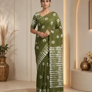 Elegant Half Silk Saree - Nature Wave
