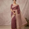 Elegant Half Silk Saree - Desert Rose